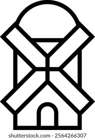 windmill icon. Thin linear style design isolated on white background