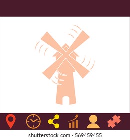 Windmill  icon. Vector design. 