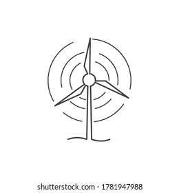 Windmill icon vector flat design template