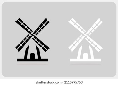 windmill icon in vector illustration