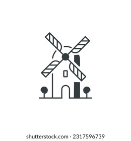 Windmill icon, Windmill vector illustration