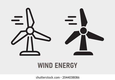 Windmill icon. Vector illustration isolated on white.