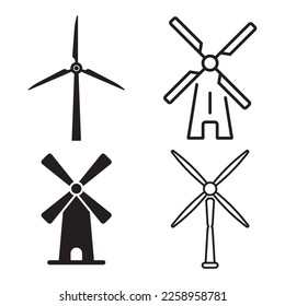 windmill icon vector illustration logo design