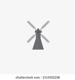 Windmill icon vector illustration on the background. 