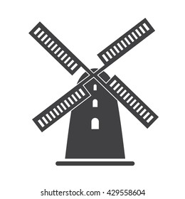 Windmill icon Vector Illustration on the white background.