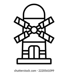 Windmill icon vector image. Can also be used for web apps, mobile apps and print media.