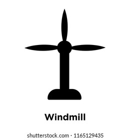 Windmill icon vector isolated on white background, Windmill transparent sign , black symbols