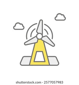 Windmill icon vector stock illustration