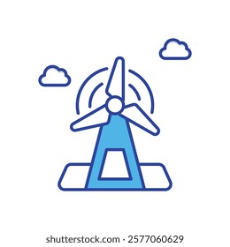 Windmill icon vector stock illustration