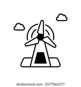 Windmill icon vector stock illustration