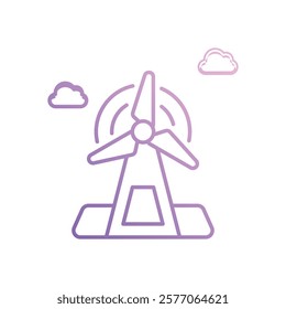 Windmill icon vector stock illustration