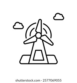 Windmill icon vector stock illustration