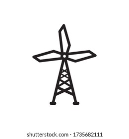 windmill icon vector symbol template illustration logo signage clip art design trendy