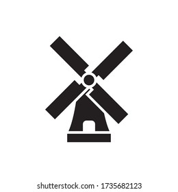 windmill icon vector symbol template illustration logo signage clip art design trendy