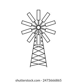 Icono de molino de viento Plantilla de Vector diseño de logotipo