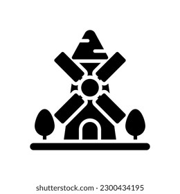 icono de molino de viento para tu diseño de sitio web, logotipo, aplicación, interfaz de usuario.