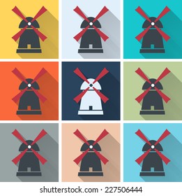 Windmill icons.