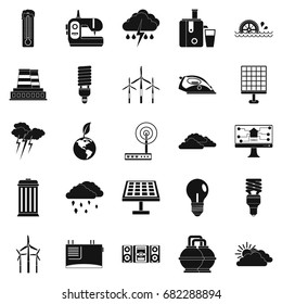 Windmill icons set. Simple set of 25 windmill vector icons for web isolated on white background