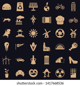 Windmill icons set. Simple set of 36 windmill vector icons for web for any design
