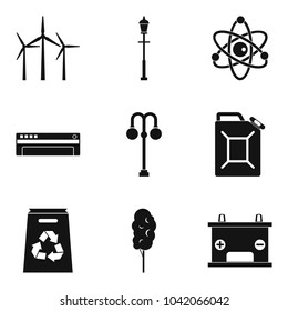 Windmill icons set. Simple set of 9 windmill vector icons for web isolated on white background