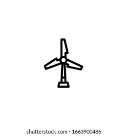 Windmill illustration icon with line style -  simple and flat icon 