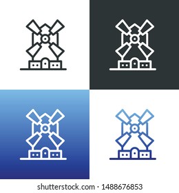Windmill  Illustration Symbol Icon Vector