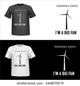 windmill, illustration of 
windmill with text im big fan, sticker, fan, 
windmill, tshirt print, vector illustration