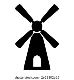Windmill illustration vector icon design energy agriculture farm traditional symbol graphic 100