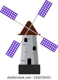 Windmill, illustration, vector on a white background.