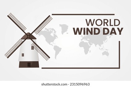 Windmill illustrations good for global wind day celebration. juni 16. Flat design, flyer design, flat vector illustration 