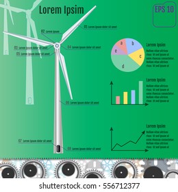 Windmill infographic concept. Vector illustration