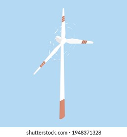 windmill isolated alternative energy wind power vectior illustration