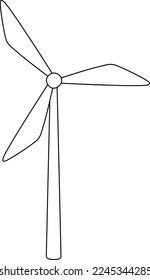 Windmill Isolated Coloring Page for Kids