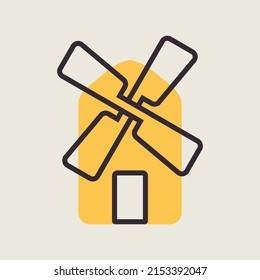 Windmill isolated icon. Agriculture sign. Graph symbol for your web site design, logo, app, UI. Vector illustration, EPS10.