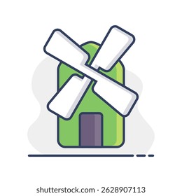Windmill isolated icon. Agriculture sign. Graph symbol for your web site design, logo, app, UI. Vector illustration, EPS10.