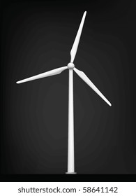 Windmill Isolated on White Background. Vector.
