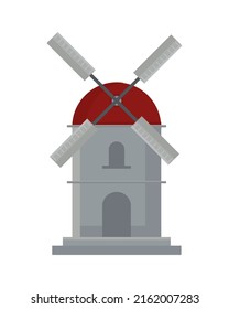 icono plano de referencia de molino de viento aislado