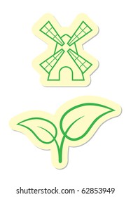Windmill and Leaves Icons