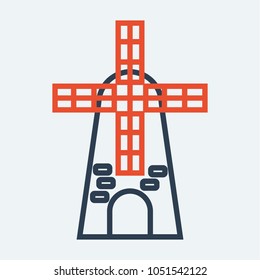 Windmill line icon