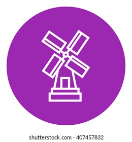 Icono de línea del molino de viento.