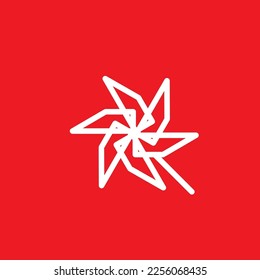 Windmill line icon, graphic resource template, vector illustration.