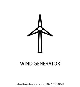 Windmill Line Icon In A Simple Style. Wind energy. Alternative energy source. Vector sign in a simple style isolated on a white background. 64x64 pixel.
