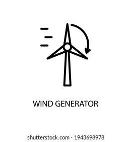 Windmill Line Icon In A Simple Style. Wind energy. Alternative energy source. Vector sign in a simple style isolated on a white background. 64x64 pixel.