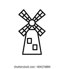 windmill line icon vector illustration eps 10 mill isolate