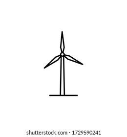 windmill line illustration icon on white background