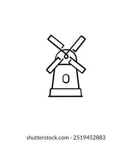 Windmill Line Style Icon Design