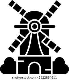 Windmill Line vector Icon Design