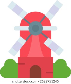 Windmill Line vector Icon Design