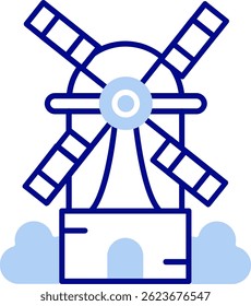 Windmill Line vector Icon Design