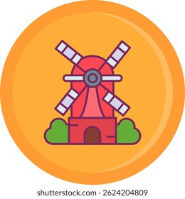 Windmill Line vector Icon Design